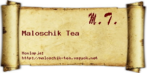 Maloschik Tea névjegykártya